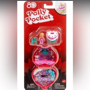 Polly Pocket Mattel 80th Anniversary Celebration Play Set with Wearable Ring
